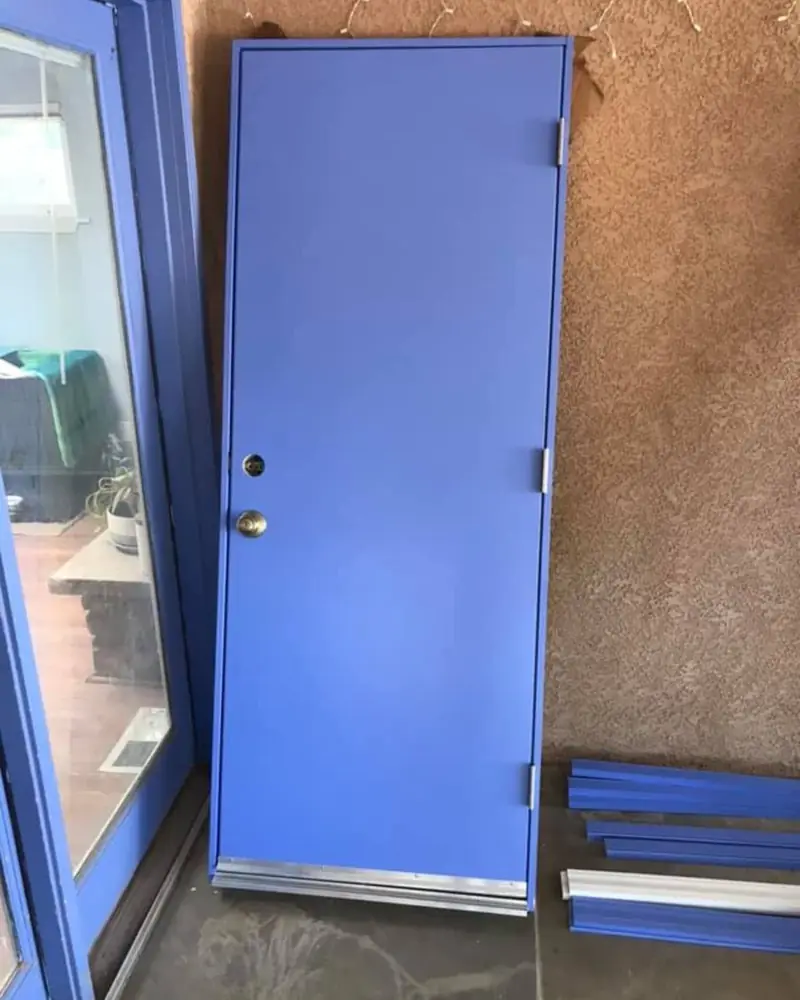 Steel door delivered for install